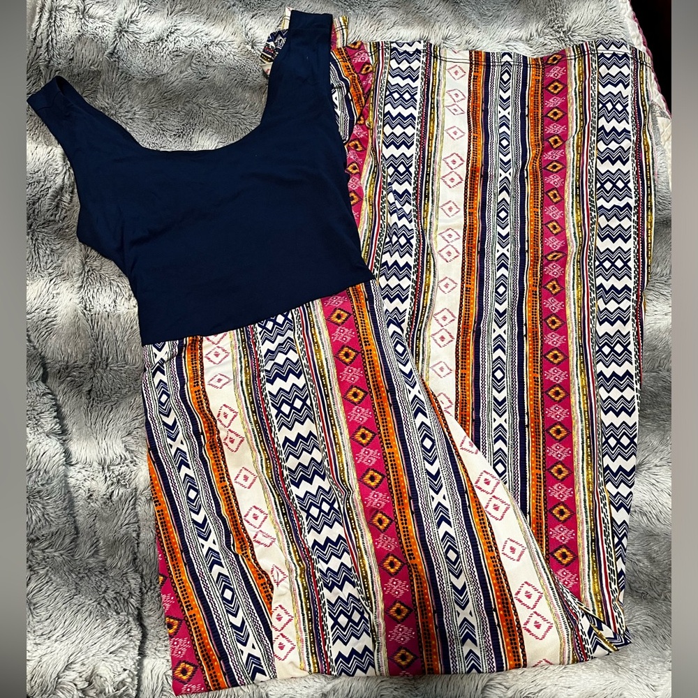 Gilli Blue Dress with Pattern